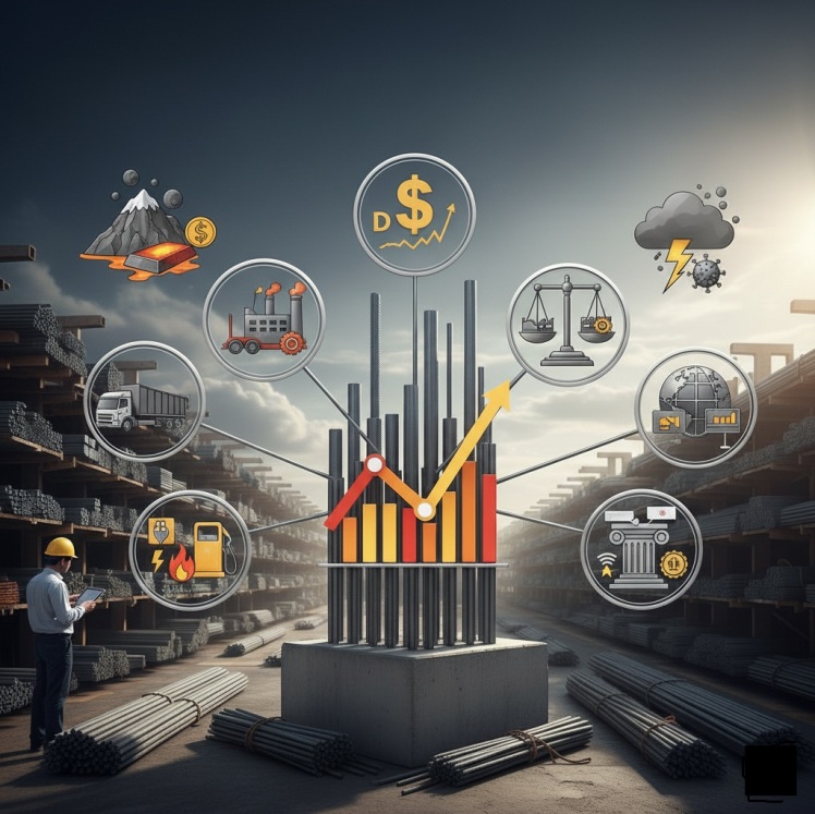 ۷ شاهکلید نوسانات قیمت آهنآلات در ایران: راهنمای پیمانکاران برای خریدی هوشمندانه